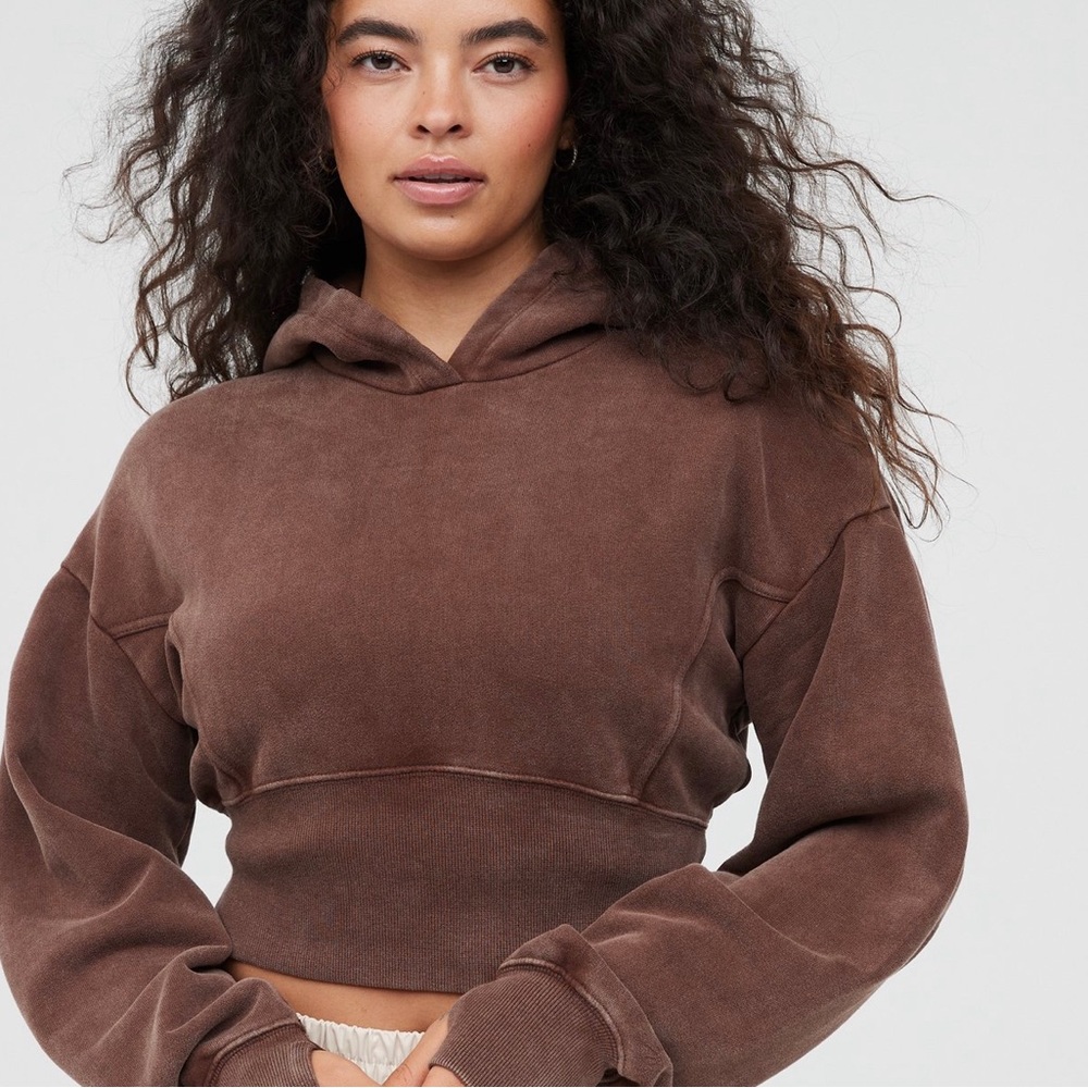 Aerie Throw-Back Cropped Hoodie